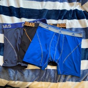 Three Pairs of Adidas Athletic Boxer Briefs, Size M